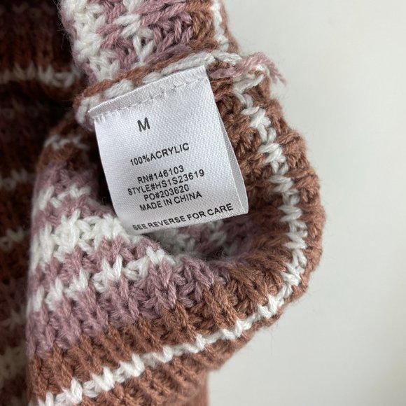 Hippie Rose Crop Pullover Sweater Mocha Mauve Med - Picture 8 of 8